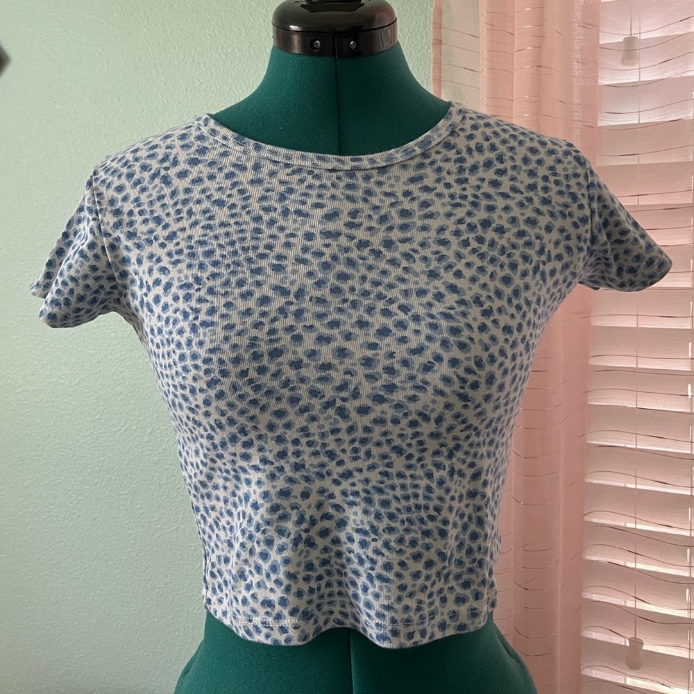 Blue Cheetah Print Baby Tee